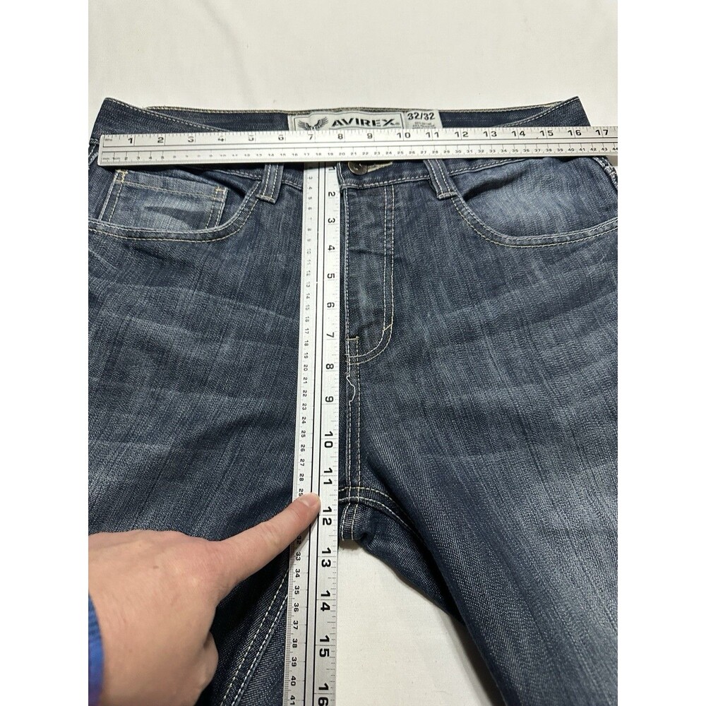 Avirex Jeans Mens 32X32 Pants Grunge Hip Hop Pockets Embroidered Design *READ** - Picture 11 of 15